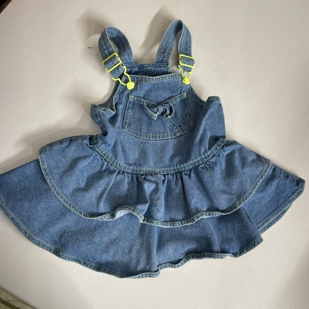 Hush Puppies vintage  Blue Denim Kids Overalls with Yellow Details